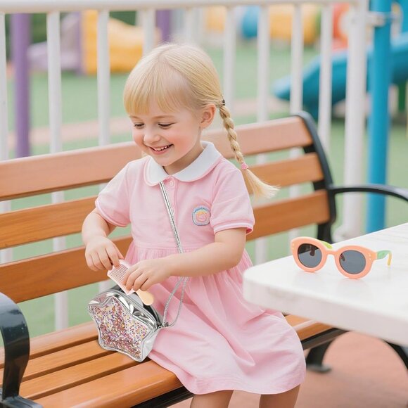 Stylish Toddler Purse for Girls - Adorable Mini Crossbody Bag in Star Design - Picture 3 of 8